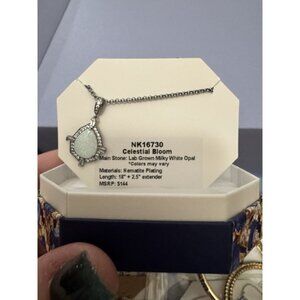 Bomb Party October 2025 Necklace Celestial Bloom NK16730 Opal /Hematite